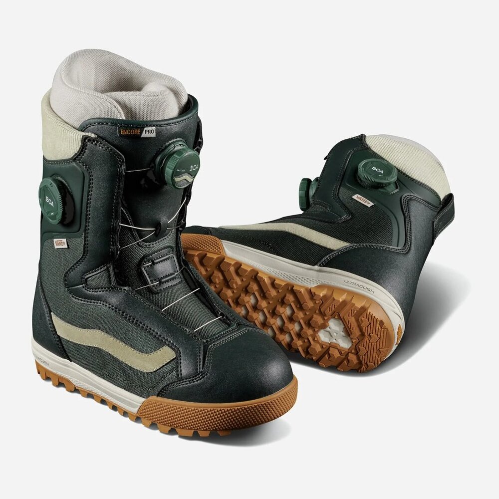 Like New Vans Encore Pro BOA Snowboard Boot, Dark Green, Size 8
